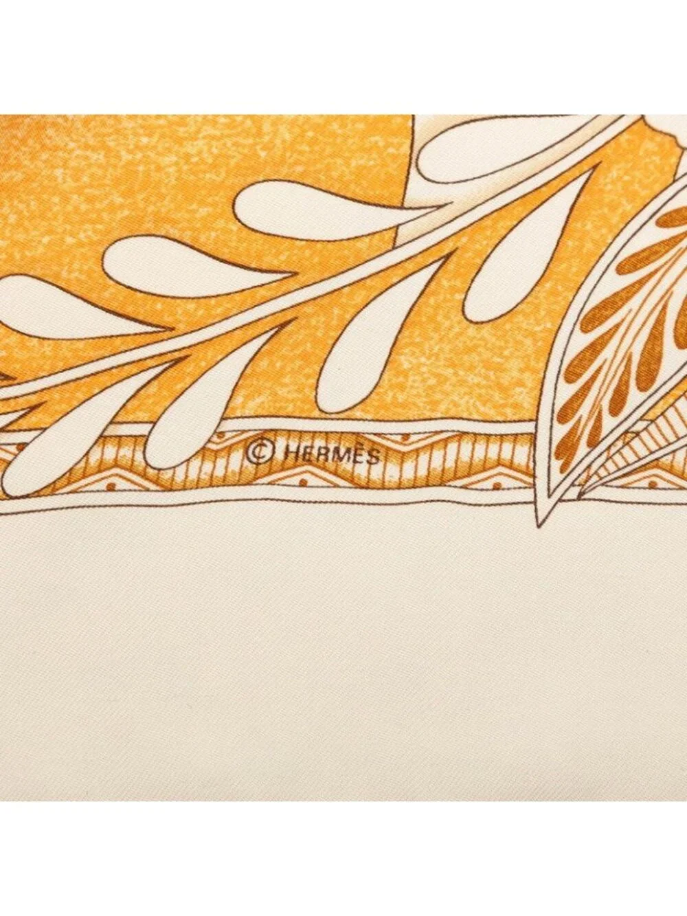 ★SOLD★ Hermes Carre 90 les Chants du Henne Henna Song Scarf Beige Multicolor - Picture 5 of 7